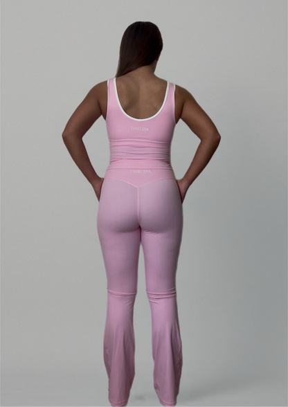 Elegance Contrast Flared Leggings